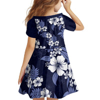 Hawaiian Hibiscus Tribal Floral Blue Family Matching Summer Maxi Dress and Hawaiian Shirt Polynesian Tapa Pattern LT01 - Polynesian Pride