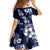 Hawaiian Hibiscus Tribal Floral Blue Family Matching Tank Maxi Dress and Hawaiian Shirt Polynesian Tapa Pattern - Polynesian Pride