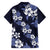 Hawaiian Hibiscus Tribal Floral Blue Family Matching Tank Maxi Dress and Hawaiian Shirt Polynesian Tapa Pattern - Polynesian Pride