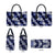 Hawaiian Hibiscus Tribal Floral Blue Leather Bag Polynesian Tapa Pattern - Polynesian Pride