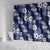 Hawaiian Hibiscus Tribal Floral Blue Shower Curtain Polynesian Tapa Pattern - Polynesian Pride