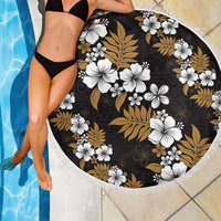 Hawaiian Hibiscus Tribal Floral Brown Beach Blanket Polynesian Tapa Pattern - Polynesian Pride