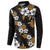 Hawaiian Hibiscus Tribal Floral Brown Button Sweatshirt Polynesian Tapa Pattern - Polynesian Pride