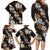 Hawaiian Hibiscus Tribal Floral Brown Family Matching Long Sleeve Bodycon Dress and Hawaiian Shirt Polynesian Tapa Pattern - Polynesian Pride