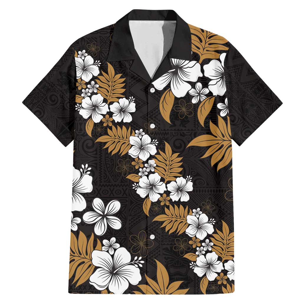 Hawaiian Hibiscus Tribal Floral Brown Family Matching Mermaid Dress and Hawaiian Shirt Polynesian Tapa Pattern - Polynesian Pride