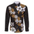 Hawaiian Hibiscus Tribal Floral Brown Family Matching Short Sleeve Bodycon Dress and Hawaiian Shirt Polynesian Tapa Pattern - Polynesian Pride