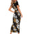 Hawaiian Hibiscus Tribal Floral Brown Family Matching Short Sleeve Bodycon Dress and Hawaiian Shirt Polynesian Tapa Pattern - Polynesian Pride