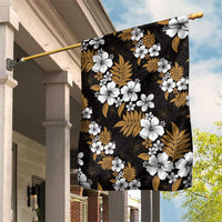 Hawaiian Hibiscus Tribal Floral Brown Garden Flag Polynesian Tapa Pattern - Polynesian Pride