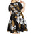 Hawaiian Hibiscus Tribal Floral Brown Kid Short Sleeve Dress Polynesian Tapa Pattern - Polynesian Pride