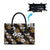 Hawaiian Hibiscus Tribal Floral Brown Leather Bag Polynesian Tapa Pattern - Polynesian Pride