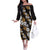 Hawaiian Hibiscus Tribal Floral Brown Off The Shoulder Long Sleeve Dress Polynesian Tapa Pattern - Polynesian Pride