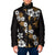 Hawaiian Hibiscus Tribal Floral Brown Padded Jacket Polynesian Tapa Pattern - Polynesian Pride