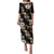 Hawaiian Hibiscus Tribal Floral Brown Puletasi Polynesian Tapa Pattern - Polynesian Pride