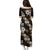 Hawaiian Hibiscus Tribal Floral Brown Puletasi Polynesian Tapa Pattern - Polynesian Pride