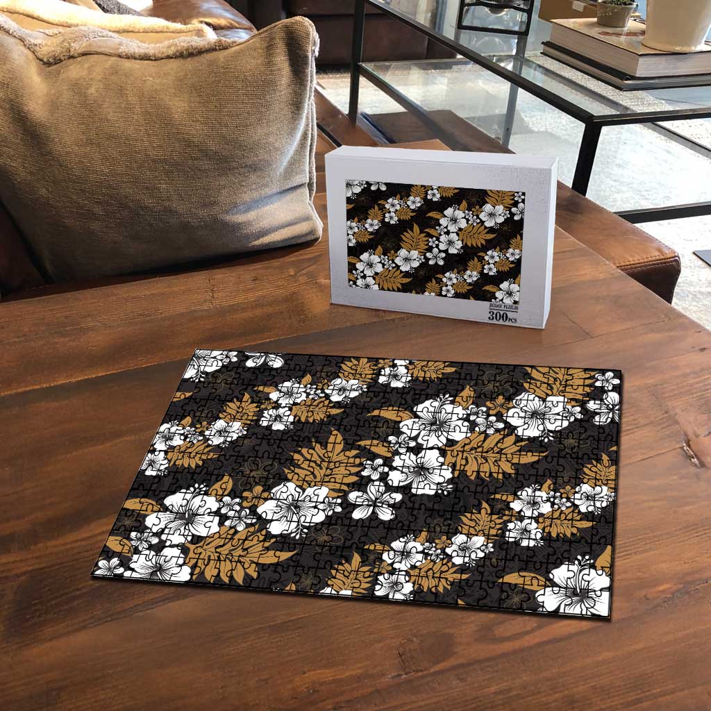 Hawaiian Hibiscus Tribal Floral Brown Puzzle Polynesian Tapa Pattern - Polynesian Pride