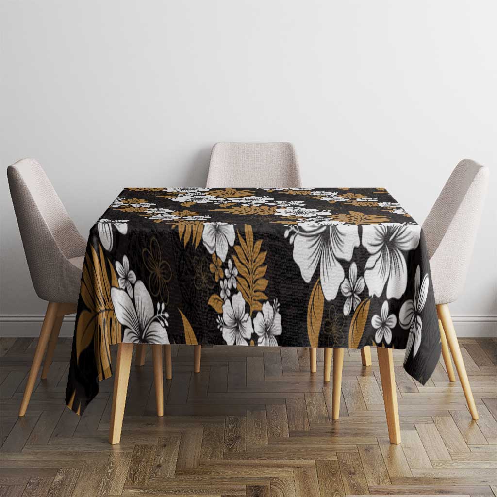Hawaiian Hibiscus Tribal Floral Brown Tablecloth Polynesian Tapa Pattern - Polynesian Pride