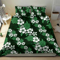 Hawaiian Hibiscus Tribal Floral Green Bedding Set Polynesian Tapa Pattern - Polynesian Pride