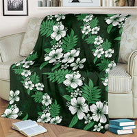 Hawaiian Hibiscus Tribal Floral Green Blanket Polynesian Tapa Pattern - Polynesian Pride