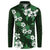 Hawaiian Hibiscus Tribal Floral Green Button Sweatshirt Polynesian Tapa Pattern - Polynesian Pride