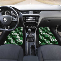 Hawaiian Hibiscus Tribal Floral Green Car Mats Polynesian Tapa Pattern - Polynesian Pride