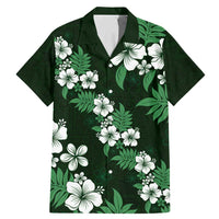 Hawaiian Hibiscus Tribal Floral Green Family Matching Mermaid Dress and Hawaiian Shirt Polynesian Tapa Pattern - Polynesian Pride