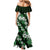 Hawaiian Hibiscus Tribal Floral Green Family Matching Mermaid Dress and Hawaiian Shirt Polynesian Tapa Pattern - Polynesian Pride