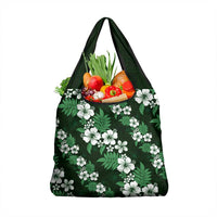 Hawaiian Hibiscus Tribal Floral Green Grocery Bag Polynesian Tapa Pattern - Polynesian Pride
