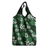 Hawaiian Hibiscus Tribal Floral Green Grocery Bag Polynesian Tapa Pattern - Polynesian Pride