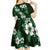 Hawaiian Hibiscus Tribal Floral Green Kid Short Sleeve Dress Polynesian Tapa Pattern - Polynesian Pride