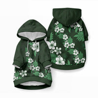 Hawaiian Hibiscus Tribal Floral Green Pet Hoodie Polynesian Tapa Pattern LT01 Pullover Green - Polynesian Pride