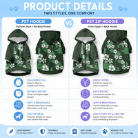 Hawaiian Hibiscus Tribal Floral Green Pet Hoodie Polynesian Tapa Pattern LT01 - Polynesian Pride