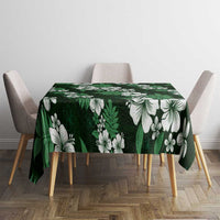 Hawaiian Hibiscus Tribal Floral Green Tablecloth Polynesian Tapa Pattern - Polynesian Pride