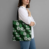 Hawaiian Hibiscus Tribal Floral Green Tote Bag Polynesian Tapa Pattern - Polynesian Pride