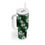 Hawaiian Hibiscus Tribal Floral Green Tumbler With Handle Polynesian Tapa Pattern - Polynesian Pride