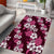 Hawaiian Hibiscus Tribal Floral Pink Area Rug Polynesian Tapa Pattern - Polynesian Pride