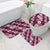 Hawaiian Hibiscus Tribal Floral Pink Bathroom Set Polynesian Tapa Pattern - Polynesian Pride