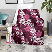 Hawaiian Hibiscus Tribal Floral Pink Blanket Polynesian Tapa Pattern - Polynesian Pride