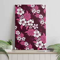 Hawaiian Hibiscus Tribal Floral Pink Canvas Wall Art Polynesian Tapa Pattern - Polynesian Pride