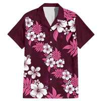 Hawaiian Hibiscus Tribal Floral Pink Family Matching Mermaid Dress and Hawaiian Shirt Polynesian Tapa Pattern - Polynesian Pride