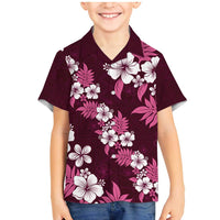 Hawaiian Hibiscus Tribal Floral Pink Family Matching Mermaid Dress and Hawaiian Shirt Polynesian Tapa Pattern - Polynesian Pride