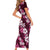 Hawaiian Hibiscus Tribal Floral Pink Family Matching Short Sleeve Bodycon Dress and Hawaiian Shirt Polynesian Tapa Pattern - Polynesian Pride