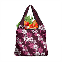 Hawaiian Hibiscus Tribal Floral Pink Grocery Bag Polynesian Tapa Pattern - Polynesian Pride