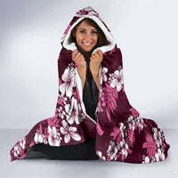 Hawaiian Hibiscus Tribal Floral Pink Hooded Blanket Polynesian Tapa Pattern - Polynesian Pride