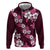 Hawaiian Hibiscus Tribal Floral Pink Hoodie Polynesian Tapa Pattern - Polynesian Pride