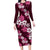 Hawaiian Hibiscus Tribal Floral Pink Long Sleeve Bodycon Dress Polynesian Tapa Pattern - Polynesian Pride
