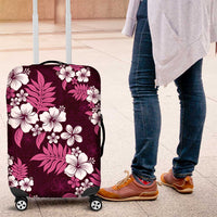 Hawaiian Hibiscus Tribal Floral Pink Luggage Cover Polynesian Tapa Pattern - Polynesian Pride