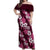 Hawaiian Hibiscus Tribal Floral Pink Off Shoulder Maxi Dress Polynesian Tapa Pattern - Polynesian Pride