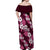 Hawaiian Hibiscus Tribal Floral Pink Off Shoulder Maxi Dress Polynesian Tapa Pattern - Polynesian Pride
