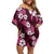 Hawaiian Hibiscus Tribal Floral Pink Off Shoulder Short Dress Polynesian Tapa Pattern - Polynesian Pride