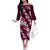 Hawaiian Hibiscus Tribal Floral Pink Off The Shoulder Long Sleeve Dress Polynesian Tapa Pattern - Polynesian Pride